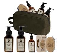 ☆ARRISON® BEARD☆ Made In Italy Kit completo de barba para hombres + belleza - Este set de barba contiene champú de madera de haya, acondicionador, aceite para barba y un cepillo con cerdas de jabalí.