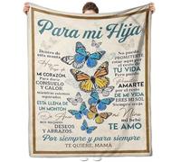 ARRITS Manta De Franela para Mi Hija De Mamá, Manta Personalizadas de Mensaje BendicióN EspañOl, Manta Suave con Letras Impresas, Manta Sofa Invierno Manta Navidad, Hija Regalos de Cumpleaños Navidad