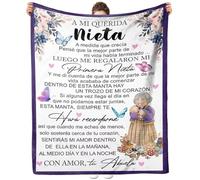 ARRITS Manta para Cama Regalos para Mi Nieta De Abuela, Manta Personalizadas de Mensaje BendicióN EspañOl para Mi Nieta, Manta Sofa Invierno Manta Navidad, Nieta Cumpleaños