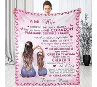 ARRITS Manta Personalizada para mi Hija Desde Mamá, súper Suave Mantas para Cama de con Estampado de Carta de Mensaje, Invierno Cálido Manta de Correo para Regalos De Cumpleaños Navidad 130x150cm