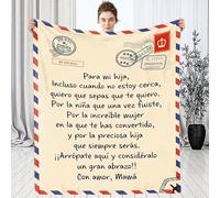 ARRITS Manta Personalizada para mi Hija Desde Mamá, súper Suave Mantas para Cama de con Estampado de Carta de Mensaje, Invierno Cálido Manta de Correo para Regalos De Cumpleaños Navidad 130x150cm