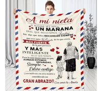 ARRITS Manta Sofa para Mi Nieta De Abuela, Personalizada De Lana Carta De Franela Estímulo Positivo Y Amor (Español) Regalos para Navidad Cumpleaños Graduación 130x150cm
