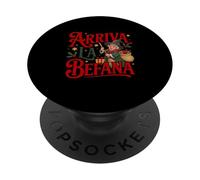 Arriva La Befana Foklore Epifanía Italiana Navidad Italia PopSockets PopGrip Adhesivo
