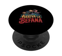 Arriva La Befana Foklore Epifanía Italiana Navidad Italia PopSockets PopGrip Adhesivo