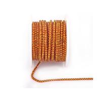 Arrival Colorful Rhinestone Chains Dense Fancy Chain Apparel Sewing Glass Cup With base(Topaz,SS8(2.5mm)-5yards)