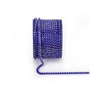Arrival Colorful Rhinestone Chains Dense Fancy Chain Apparel Sewing Glass Rhinestone Cup Chain With Colorful base(Sapphire,SS8(2.5mm)-5yards)