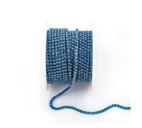 Arrival Colorful Rhinestone Chains Dense Fancy Chain Apparel Sewing Glass Rhinestone Cup Chain With Colorful base(Blue Zircon,SS6(2mm)-10yards)