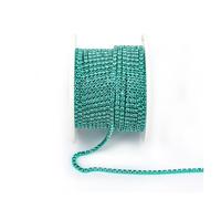 Arrival Colorful Rhinestone Chains Dense Fancy Chain Apparel Sewing Glass Rhinestone Cup Chain With Colorful base(Green Zircon,SS6(2mm)-5yards)