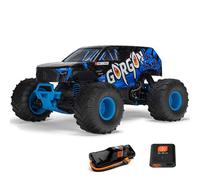 ARRMA 1/10 Gorgon 2WD RTR Monster Truck Mega 550 14T Motor de Cepillo, Espectro SLT2 2,4 GHz, Incluye batería NiMH de 3300 mAh y Cargador USB-C S120, Color Azul