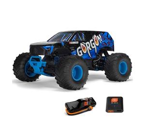 ARRMA 1/10 Gorgon 2WD RTR Monster Truck Mega 550 14T Motor de Cepillo, Espectro SLT2 2,4 GHz, Incluye batería NiMH de 3300 mAh y Cargador USB-C S120, Color Azul