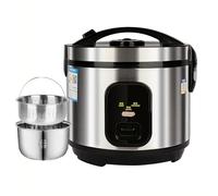 Arrocera baja en azúcar, capacidad de 2 a 5 litros, forro de acero inoxidable 304, uso doméstico, ideal para 1-8 personas, perfecta para arroz y sopa por separado