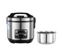 Arrocera con vaporera, capacidad de 2 a 6 litros, olla interior de acero inoxidable, ideal para cocinar arroz y cocinar verduras al vapor, aislamiento inteligente para un rendimiento óptimo