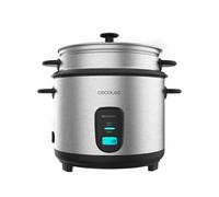 Cecotec Arrocera RiceFusion 7000 Inox. 700 W, Capacidad 1,8 Litros, 10 Raciones, Acero Inox y Tapa de Cristal
