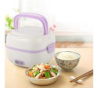 Arrocera pequeña y caja bento de 200 W, arrocera de viaje, 1 L, portátil, multifuncional, para 1 o 2 personas, Mini Rice Cooker con función de mantenimiento en caliente para el hogar, la oficina, Dorm