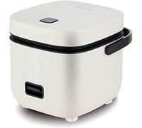 Arrocera personal de 1,2 l, con revestimiento antiadherente,cesta para cocinar al vapor de acero inoxidable,medidas y control de un solo toque.Perfecta para una o dos personas (Blanco)