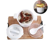 Arrocera rápida para microondas, vaporizadora para microondas, cocina arroz perfecto, verduras al vapor y más en 15 minutos, solución fácil de limpiar, sin ollas para lavar, para dormitorio, oficina y