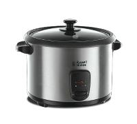 Russell Hobbs CookHome 19750-56 - Vaporera y Arrocera, Inox, Capacidad de 1.8 L, Tapa de Vidrio, 700 W, Gris