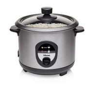 Tristar RK-6126 Arrocera, Capacidad 1 litro, Función para Mantener el Calor, Apagado Automático, Incluye Taza Medidora, Espátula y Cuchara, revestimiento antiadherente del recipiente, 400 W, Plateado