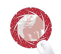Arrodíllate Hot pelo mujer chica Wheel mouse pad de goma roja redonda