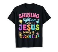 Arrojando una luz sobre quién es Jesús Realmente Juan 8:12 Christian Camiseta gráfica económica, Hombre, Negro, M
