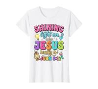 Arrojando una luz sobre quién es Jesús Realmente Juan 8:12 Christian Camiseta gráfica económica, Mujer, Blanco, XL