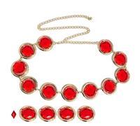 Arroopu Cinturón de cadena rojo para mujer, accesorios de disfraz de anime para cosplay, cinturón de piedra roja para Halloween, carnaval, fiesta de disfraces, baile de máscaras, Año Nuevo, Navidad