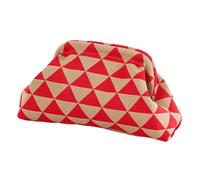 Arroopu de bolas de hervida, elegante bolso de ganchillo, bolsos de mano para mujer, de rejilla casual, para boda, cena, citas, vacaciones, Red, Refer to description