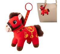 Arroopu Decoración de caballo de Año Nuevo chino, bonito llavero portátil de animal suave | Llavero de mascota de caballo, para coches, bolsas, mesas de comedor, tienda, ventana, hogar, escuela