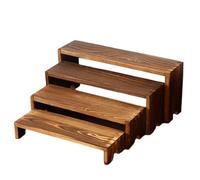 Arroopu Elevador De Madera - Estante Expositor Escalonado Para Postres | 4 Piezas Para Decoracion Hogar Boda Despacho Granja Buffet Comedor Perfumes Comida
