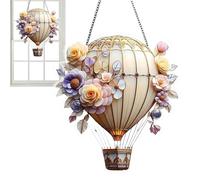 Arroopu Farol De Globo Aerostático,Colgante de Acrílico de Globos con Vitrales Colgable - Adornos Acrílicos Coloridos Para Exteriores Decoración De Hogar Para Jardín Terraza