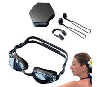 Arroopu Gafas Antivaho - Kit Completo Unisex con Clip Nasal y Tapones Auditivos | Visión Amplia Ajustable Para Hombre Mujer con Estuche Piscina Playa Spa Centro Fitness Agua