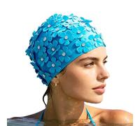 Arroopu Gorro de Natación,Diseño De Pétalos con Strass - Gorro para Baño Doméstico,para Mujeres Niñas Madres Instructores Hogar Baño Apartamento Viajes Playa Piscina Aguas Abiertas