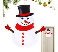 Arroopu navideños de Papá Noel,navideños de Fieltro,Adorno de Fieltro de Reno y muñeco de Nieve de Papá Noel navideño en 3D | de figuritas para Puertas y Ventanas para decoración del hogar