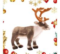 Arroopu Peluche de Reno navideño,Almohada Decorativa de Felpa de Ciervo, Juguetes de Reno, muñeca de Alce - Adorno de Bonito de 13,7 Pulgadas, Juguete de Ciervo de Peluche navideño para sillas