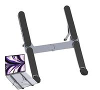 Arrovarp Soporte de estación de acoplamiento para laptop, de aleación de aluminio, soporte USB para tablet, soporte de altura ajustable, para oficina, juegos, mesa, escritorio, viajes, negocios