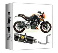 arrow 51510AKN + 51010KZ tubo de escape homologado catalizado thunder aluminio negro fondo carby compatible con ktm duke 125 2011 2012 2013 2014 2015 2016 mototopgun