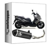 arrow 53532ANN + 53079MI tubo de escape completo homologado open urban aluminio negro negro compatible con kawasaki j300 j-300 2017 2018 2019 2020 mototopgun