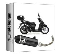 arrow 53534ANN + 53081KZ tubo de escape completo homologado catalizado urban aluminio negro negro compatible con honda sh 150 i 2020 2021 2022 2023 mototopgun
