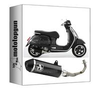arrow 53536ANN + 53083MI tubo de escape completo + colectores homologado open urban aluminio negro fondo aluminio negro compatible con piaggio vespa gts 300 2023 2024 mototopgun