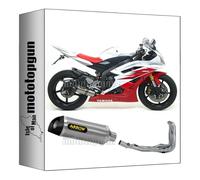 arrow 71701AK + 71346MI tubo de escape completo homologado open thunder aluminio fondo carby compatible con yamaha yzf 600 r6 2006 2007 mototopgun