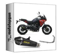 arrow 71817XKN + 71605MI tubo de escape completo + colectores homologado open alto x-kone nichrom negro fondo carby compatible con yamaha tracer 7 2024 mototopgun