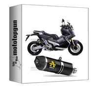 arrow 71864AKNC tubo de escape homologado short race-tech aluminio negro fondo carby compatible con honda xadv x-adv 750 2017 2018 2019 2020 2021 2022 2023 mototopgun