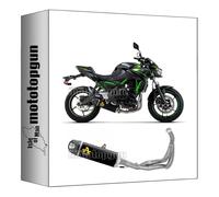 arrow 71937AKNW tubo de escape completo homologado open indy-race aluminio negro fondo carby compatible con kawasaki z650 z-650 2021 2022 2023 mototopgun