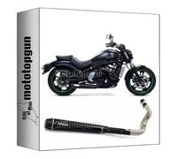arrow 74505RB + 74003MI tubo de escape completo homologado open rebel aluminio negro fondo carby compatible con kawasaki vulcan s 650 2017 2018 2019 2020 mototopgun