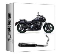 arrow 74512RB + 11071KZ tubo de escape completo + colectores homologado catalizado rebel aluminio negro fondo carby compatible con kawasaki vulcan s 650 2023 2024 mototopgun