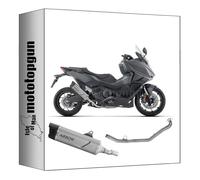arrow tubo de escape completo homologado open short indy-race evo titanio fondo carby compatible con honda forza 750 2025 mototopgun 73523pkc + 73022mi