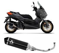 arrow tubo de escape completo nocat homologado urban aluminio negro fondo acero negro compatible con yamaha x-max 125 / tech 2021 2022 mototopgun