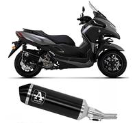 arrow tubo de escape homologado urban aluminio negro fondo acero negro compatible con yamaha tricity 300 2021 2022 mototopgun