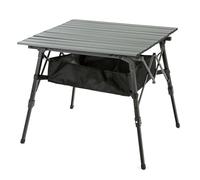 ARROWHEAD OUTDOOR Mesa Enrollable Plegable de Aluminio de 39 Pulgadas con Altura Ajustable, Almacenamiento de Malla Debajo de la Mesa, Bolsa de Transporte