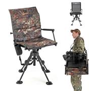 ARROWHEAD OUTDOOR Wide Convertible Hunting Swivel Chair Silla giratoria de Caza Ancha de 360°, Tela de Lona de poliéster Oxford 600D 100% Resistente, Camuflaje, X-Large